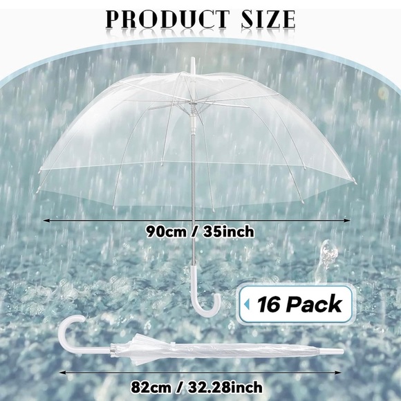 16 Pcs Clear Bubble Umbrellas, NWT - Picture 2 of 6